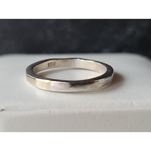 925 Sterling Silver Textured Band Ring, SIZE US 5.5 Vintage - Picture 6 of 10